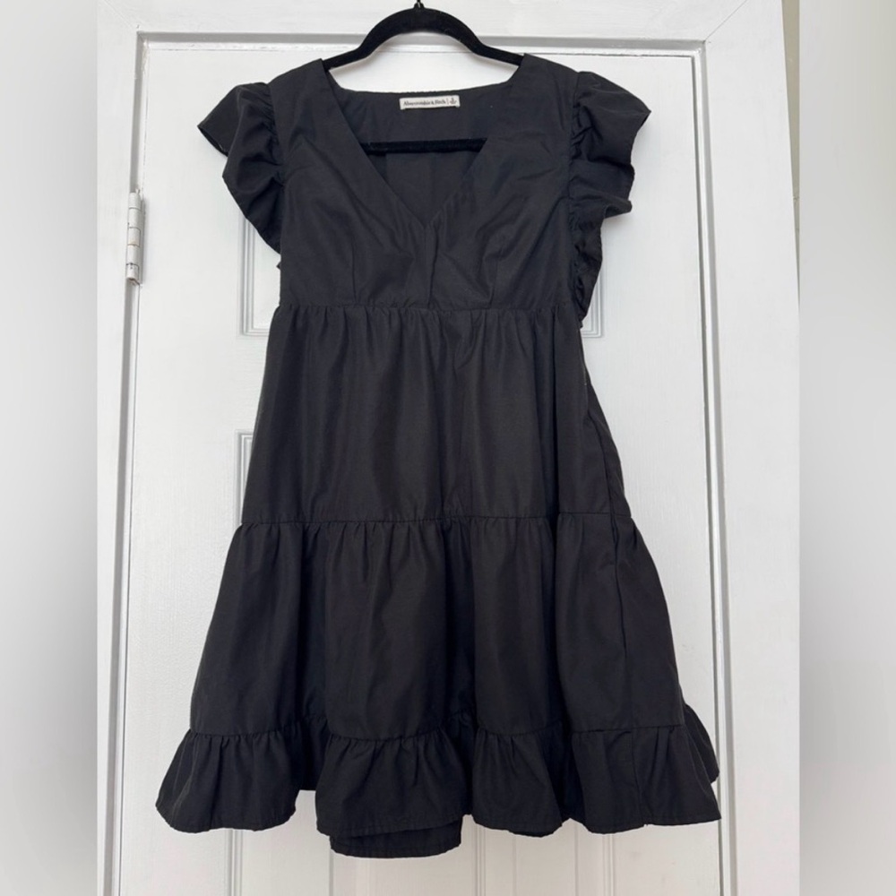 Abercrombie & Fitch Black Ruffled Mini Dress